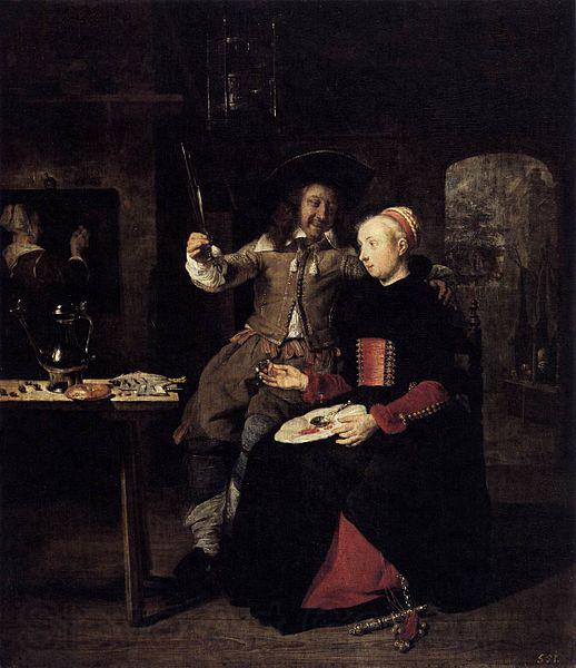Gabriel Metsu Portrait of the Artist with His Wife Isabella de Wolff in a Tavern Germany oil painting art